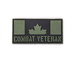 PVC Morale Patch - Canadian Combat Veteran - Black & OD Green 2"x4"