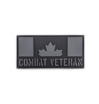 PVC Morale Patch - Canadian Combat Veteran - Black & Grey 2"x4"