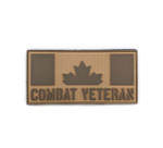 PVC Morale Patch - Canadian Combat Veteran - Tan & Tan 2"x4"