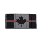 Canadian Flag - 24" x 48" - Thin Red Line - Grey Background