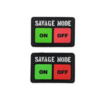 PVC Morale Patch - SAVAGE MODE ON/OFF (2pcs) Glow-in-the-dark