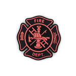 PVC Morale Patch - FIRE Department Black & Red 3"x3" (100% Glow in the Dark)