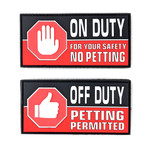PVC Morale Patch - (2pcs) ON/OFF Duty Petting - 2"x4" - Glow-in-the-dark