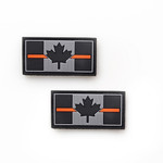 PVC Morale Patch - Canadian Thin Orange Line - 1"x2" Supporting Search and Rescue Personnel (2pcs)