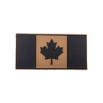 PVC Morale Patch - Canadian Flag - 2"x4" - Black/Tan with Tan Border 