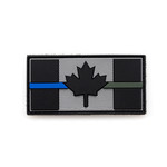 PVC Morale Patch - Canadian Thin Blue Military Green Line - 1.5"x3" Supporting Military & Law Enforcement