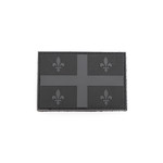 PVC Morale Patch - Provincial Flag- 2"x3"  Quebec - Black & Grey
