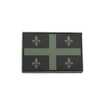 PVC Morale Patch - Provincial Flag- 2"x3"  Quebec - Black & OD Green
