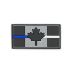 PVC Morale Patch - Canadian Thin Blue/White Line - 1.5"x3" Supporting Law Enforcement and Medical Personnel