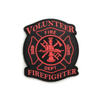 PVC Morale Patch - Volunteer Firefighter 3"x3" (100% Glow in the Dark)