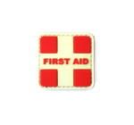 PVC Morale Patch - First Aid - 1.5"x1.5" - GLOW-IN-THE-DARK