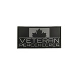 PVC Morale Patch - Canadian Veteran Peacekeeper  - 2"x4" Black & Grey