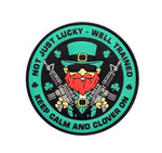 PVC Morale Patch - Not Just Lucky - 3"Dia - Glow in the Dark