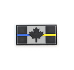 PVC Morale Patch - Canadian Thin Blue / Yellow Line - 1.5"x3" Supporting Law Enforcement