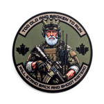 Morale Patch - Too Old to Run - 3.5"Dia - ODG Background 