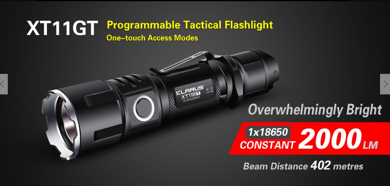 Klarus XT11GT 2000 Lumen Flashlight - Tactical Innovations Canada