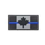 PVC Morale Patch - Canadian Thin Blue Line - 1.5"x3" Supporting Law Enforcement