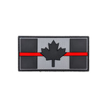 PVC Morale Patch - Canadian Thin Red Line - 1.5"x3" Supporting Fire Rescue