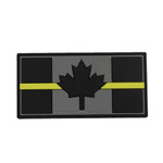 PVC Morale Patch - Canadian Thin Yellow Line - 1.5"x3" Supporting Security Personnel & Dispatchers