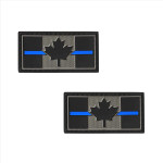 PVC Morale Patch - Canadian Thin Blue Line - 1"x2" Supporting Law Enforcement (2pcs)