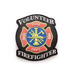 PVC Morale Patch - Volunteer Firefighter 4"x4" (100% Glow in the Dark)