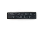 PVC Morale Patch - Canadian Freedom Fighter - Black & Grey - 1"x 4"