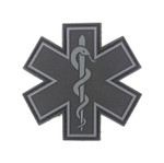 PVC  Morale Patch - EMS Star of Life - Single Snake - Black & Grey