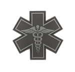 PVC  Morale Patch - EMS Star of Life - Dual Snake - Black & Grey