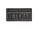 PVC Morale Patch - Canadian Forces Veteran - Black & Grey 2"x4" 
