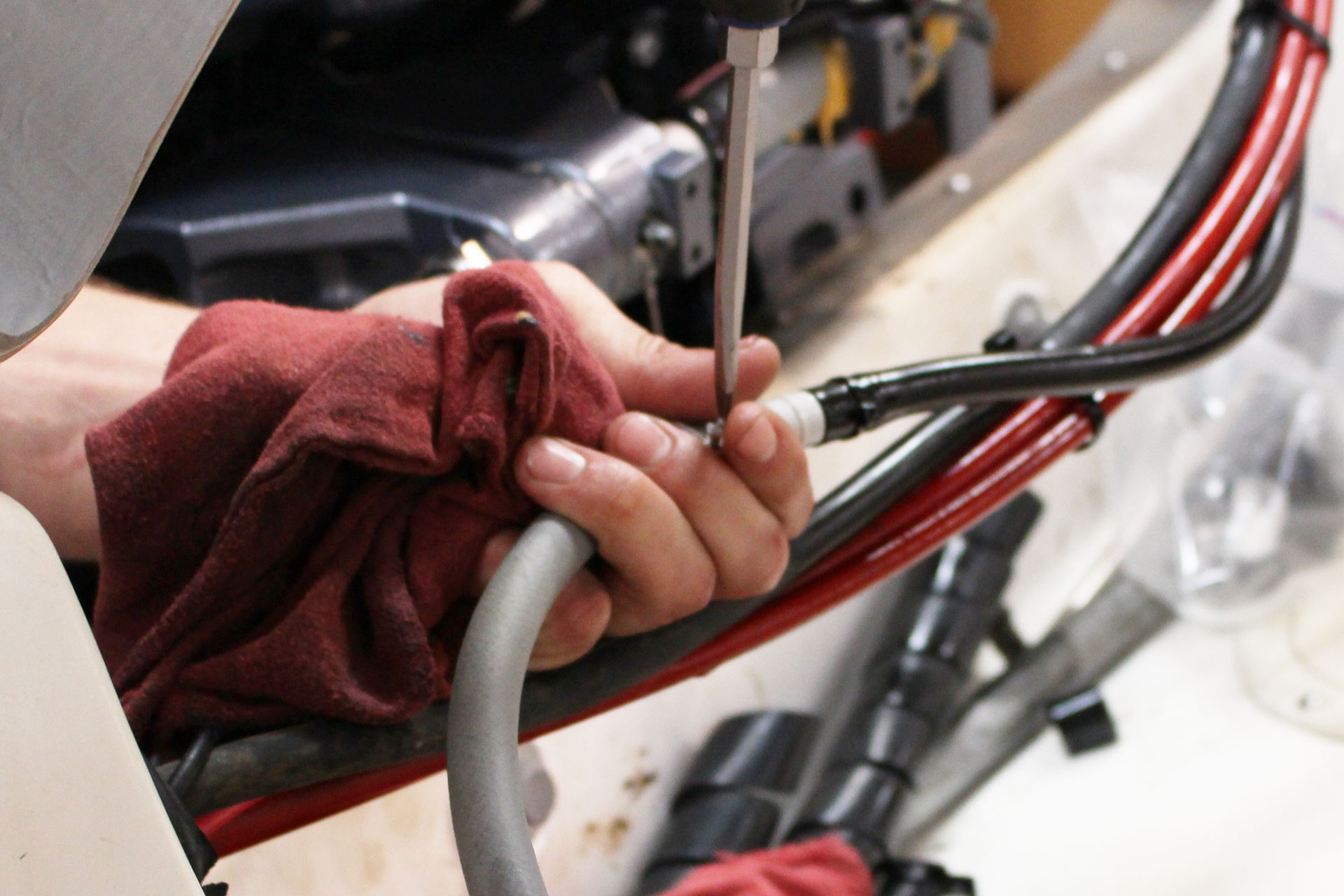 Technician Working with his Hands