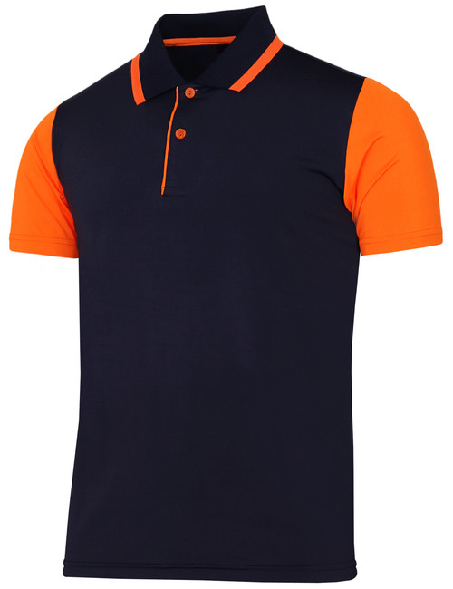 Short Sleeve Raglan Fluorescent Color Spandex Polo Shirt-Unisex
