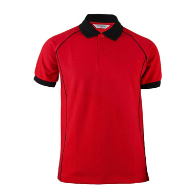 BCPOLO Men's Fashion Cotton Polo Red Shirt Black Design Point Short ...