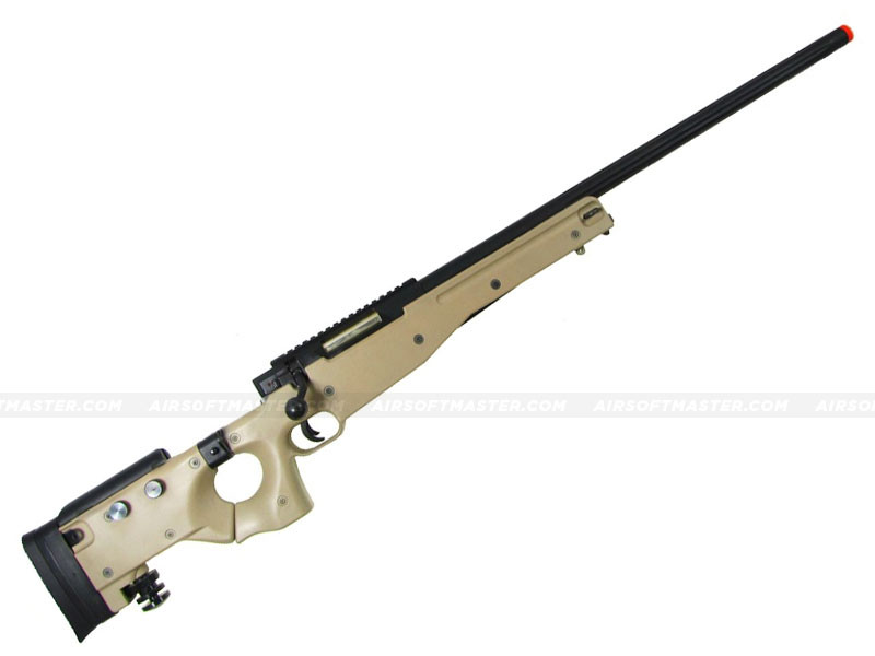well l96 bolt action airsoft sniper rifle w folding stock tan