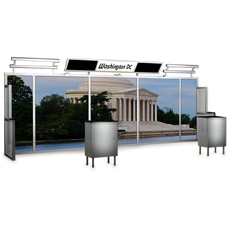 20 foot alumalite lineare modular display with image of the Jefferson Memorial in Washington D.C.