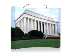 10' Easyfabric - Curved Pop Up Display showing Lincoln Memorial in Washington DC