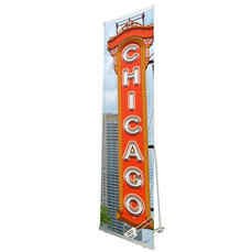 Lite 850 Banner Stand with custom Chicago sign graphic