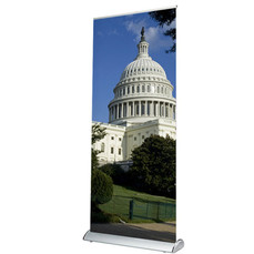 Scroll Slot 850 Banner Stand with custom White House graphics.