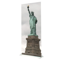 Supreme 850 Banner Stand with custom Statue Of Liberty graphic
