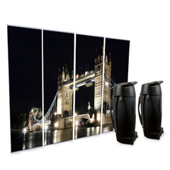 Lite 4 Pack Banner Stand with custom London graphic
