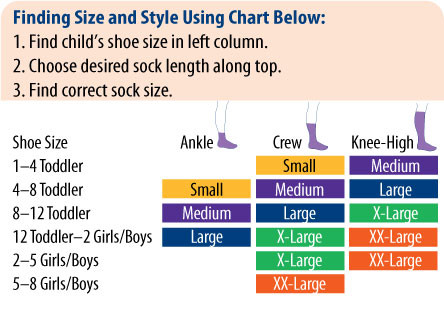 children's sock sizes