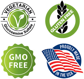Vegetarian, Gluten Free, GMO Free, Made in the USA