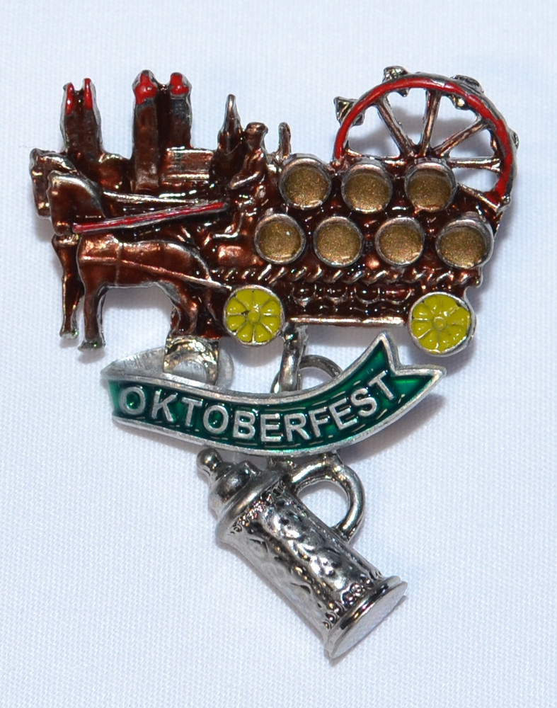 HP8703 Oktoberfest Wagon Hat Pin German Import Haus