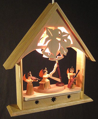 Electric Musical Angels Wooden Scene
