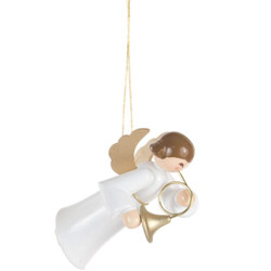 Ornament Angel White Gown French Horn