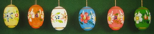 Six Beautiful Painted Easter Eggs Set