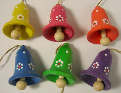 Six Bell Ornaments