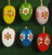 Six Colorful Blooming Eggs Ornaments