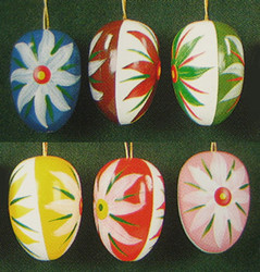 Six Colorful Eggs Edelweiss Ornaments