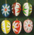 Six Colorful Eggs Edelweiss Ornaments