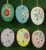 Six Colorful Pastel Eggs Ornaments